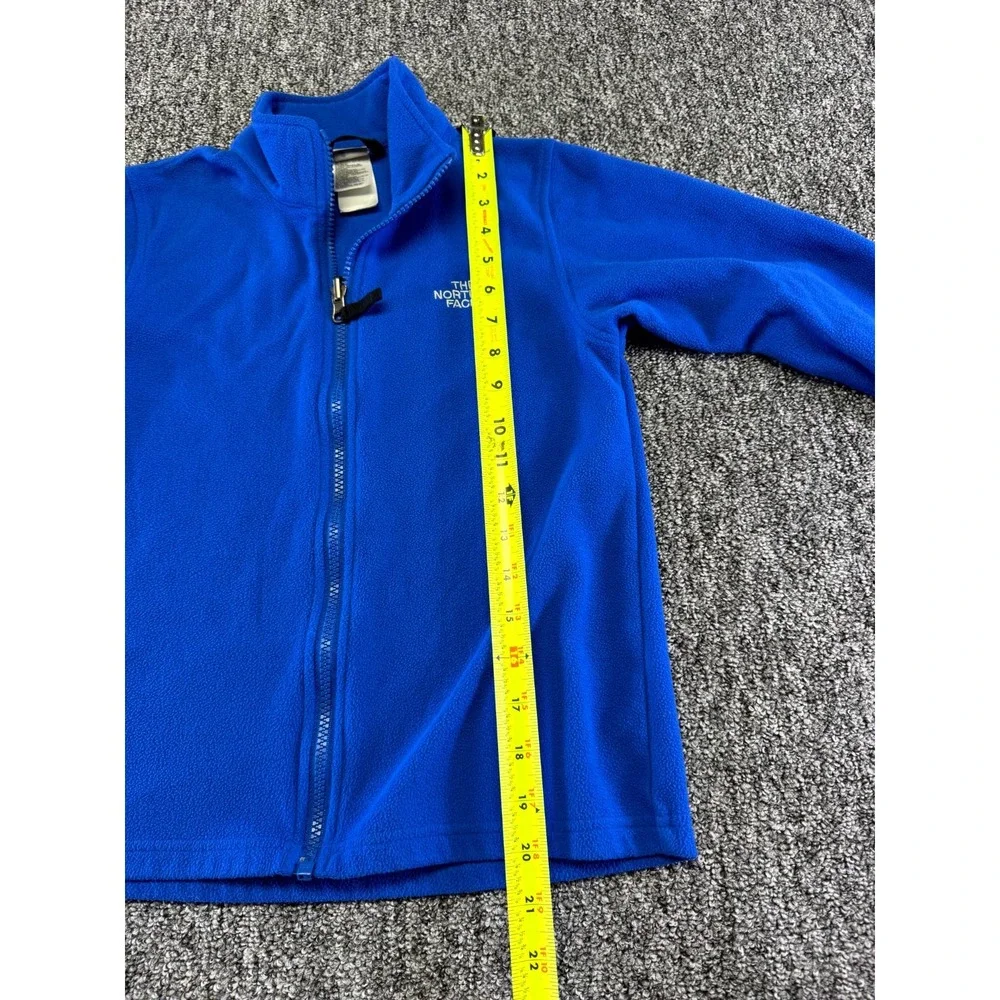 The North Face Fleece Jacket Boys Medium Blue Full Zip Logo Polyester Outdoor